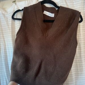 Wild fern chocolate brown vest, size xs